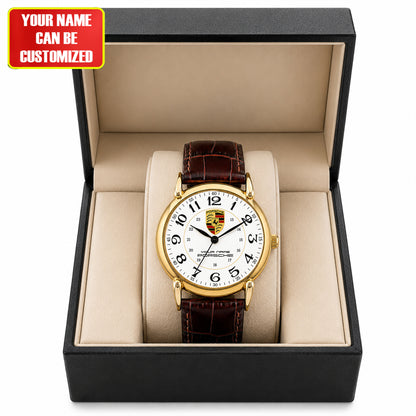 Personalized Pors Peugeot Leather Strap Watch