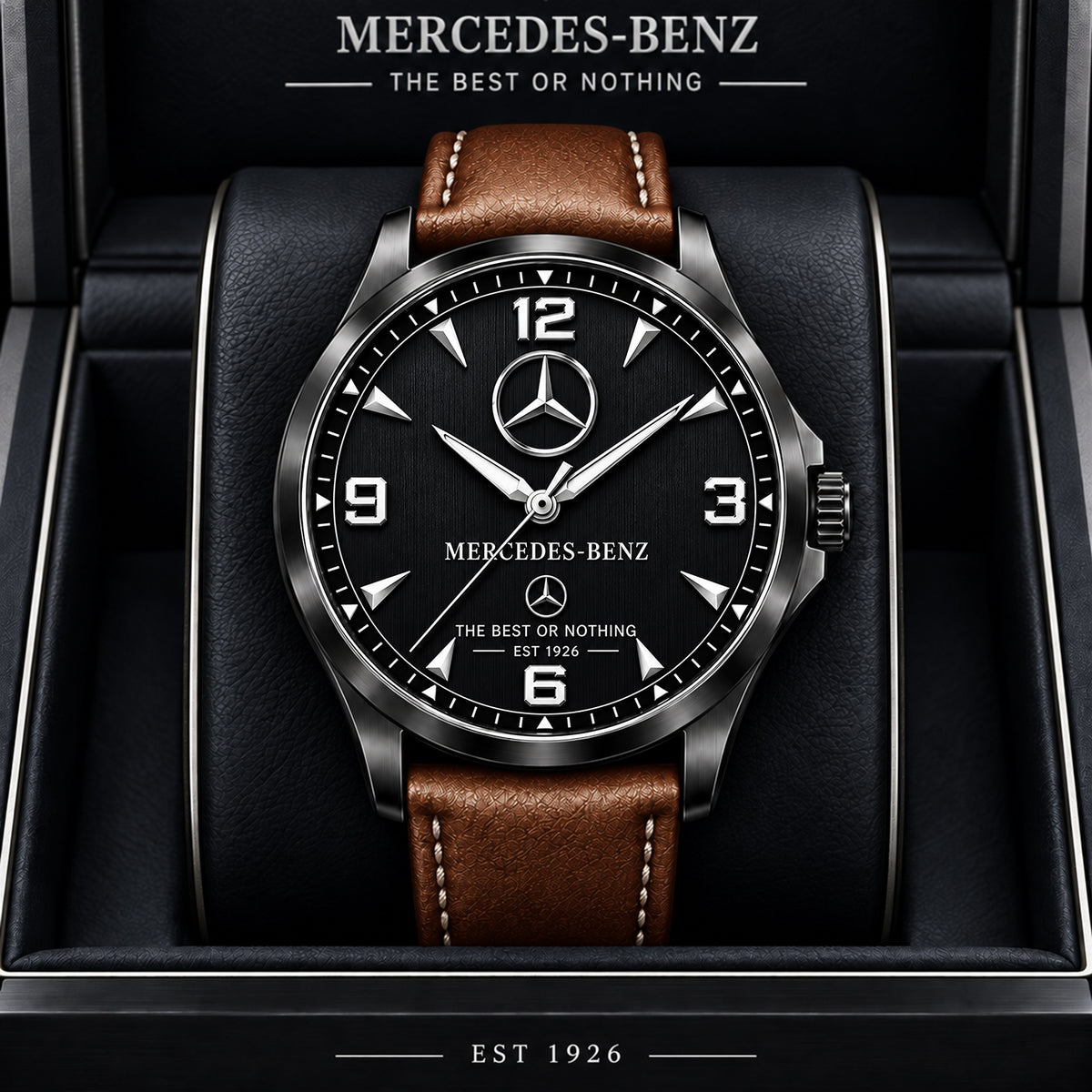 Personalized Merc Premium Luxury Leather Strap Watch