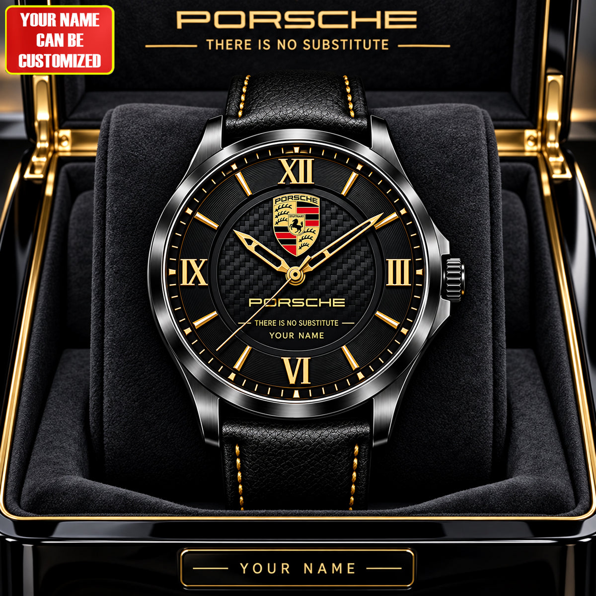 Personalized Pors Premium Luxury Leather Strap Watch V2