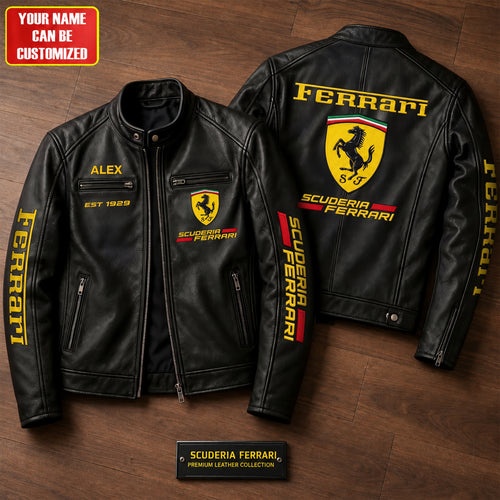 Personalized SF EST 1929 Vintage Collar Leather Jacket