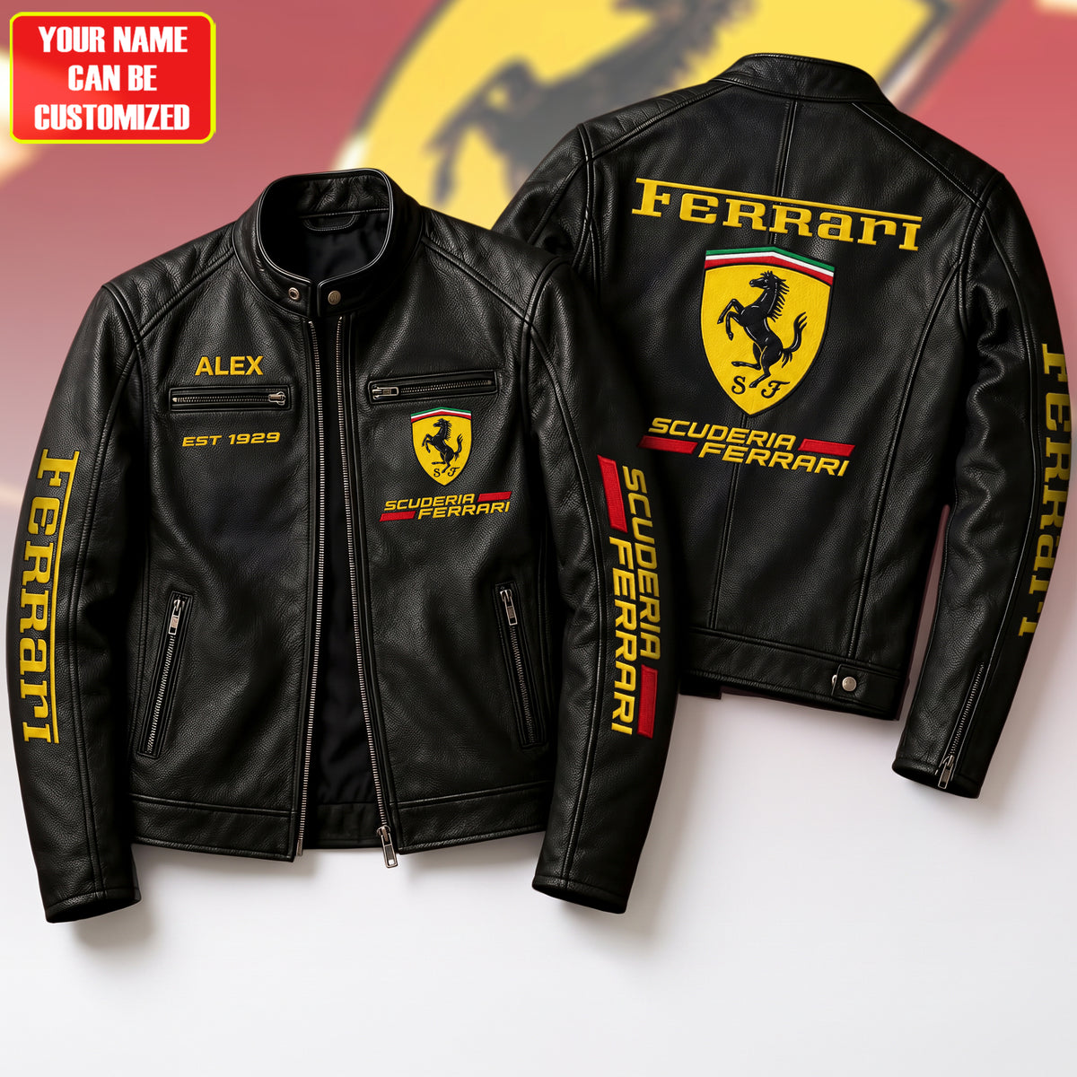 Personalized SF EST 1929 Vintage Collar Leather Jacket
