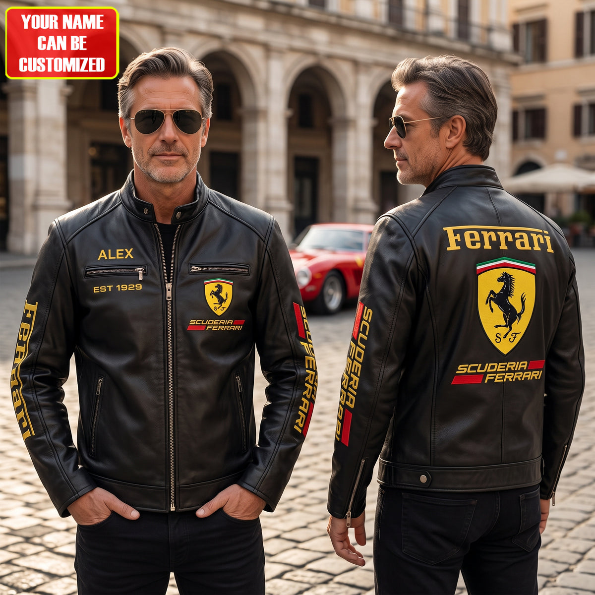 Personalized SF EST 1929 Vintage Collar Leather Jacket