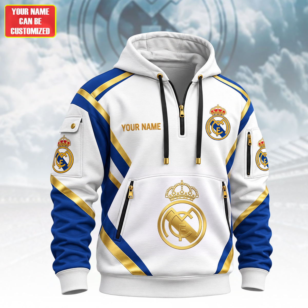 Personalized Real FC 2026 3D Cotton Hoodie and Sweatpants set