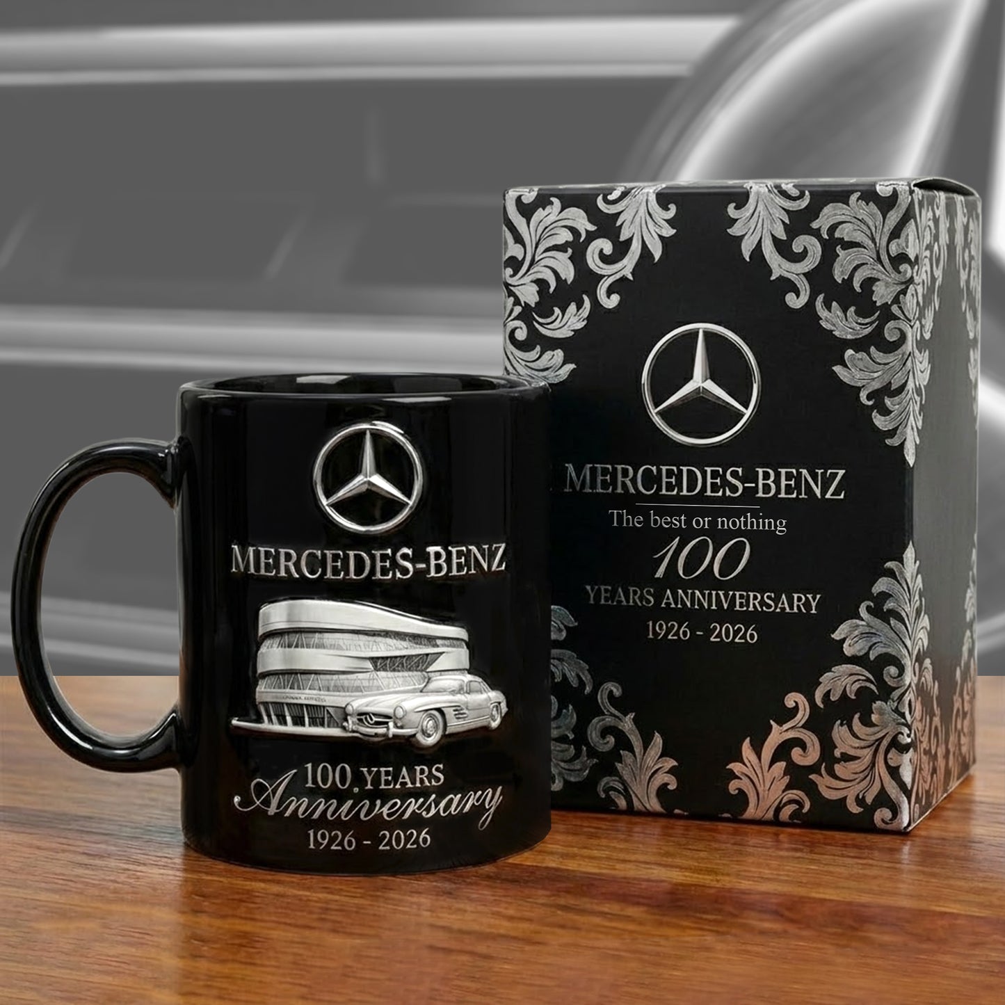 Merc Luxury 100 Years Anniversary Accent Mug , Cream Mug Gifts , Holiday Gifts
