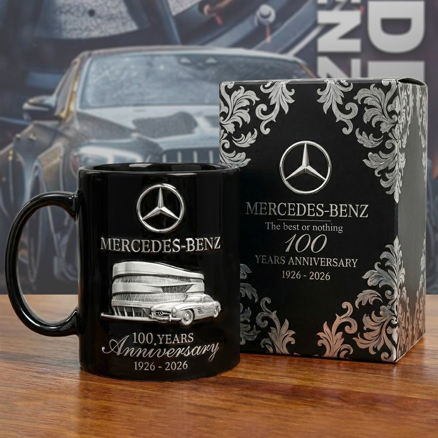 Merc Luxury 100 Years Anniversary Accent Mug , Cream Mug Gifts , Holiday Gifts