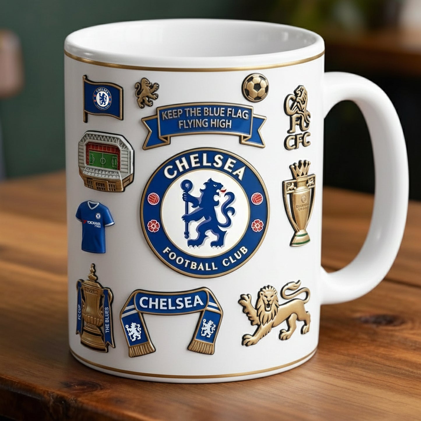 Chelsea CFC Accent Mug , Cream Mug Gifts , Holiday Gifts