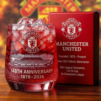 Personalized MU FC 148 Years Anniversary Whisky , MU Whiskey Glass, Holiday Gifts V10