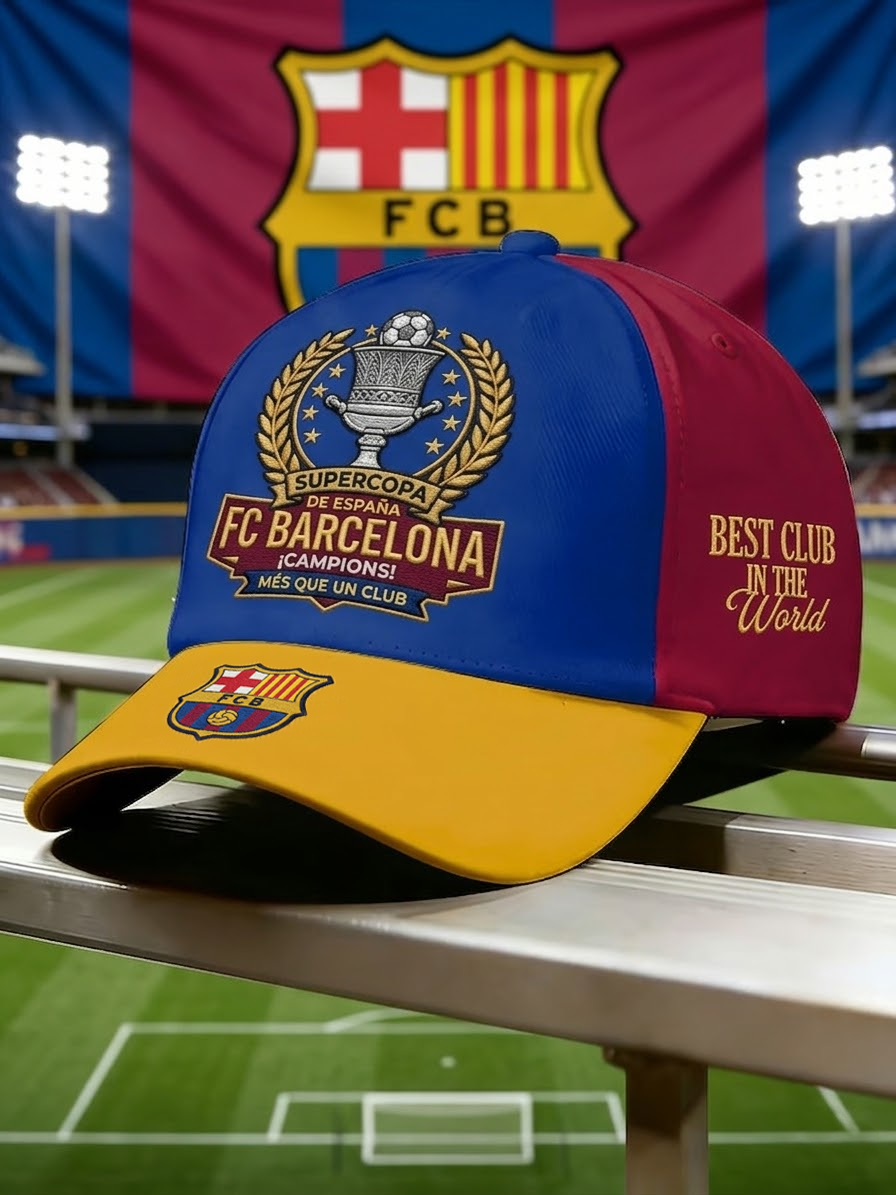 Barca FC Supercopa De Espana Champions Vintage Classic Cap