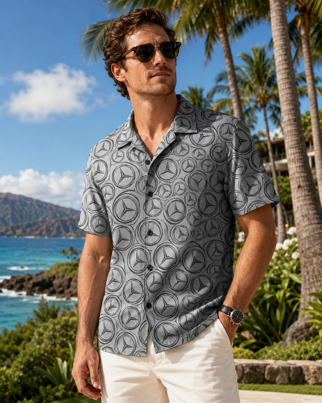 Merc Doodle Hawaii Shirt Beach Short