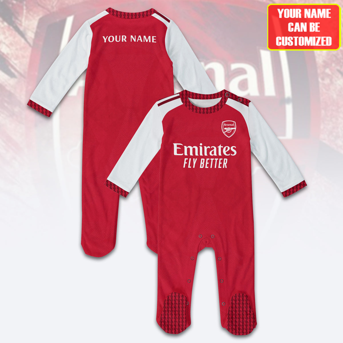 Arsenal 2027 Soccer Customized Baby Rib Sleepwear