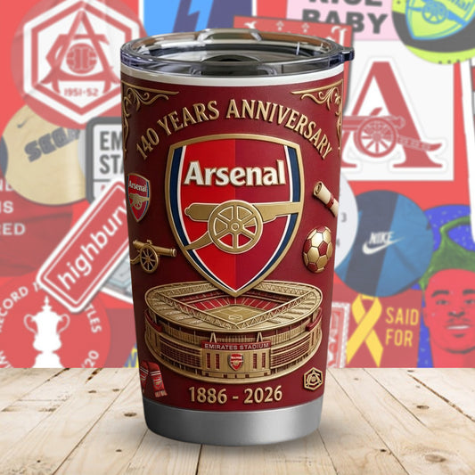 Arsenal 140 Years Anniversary Tumbler 20oz 30oz Cup