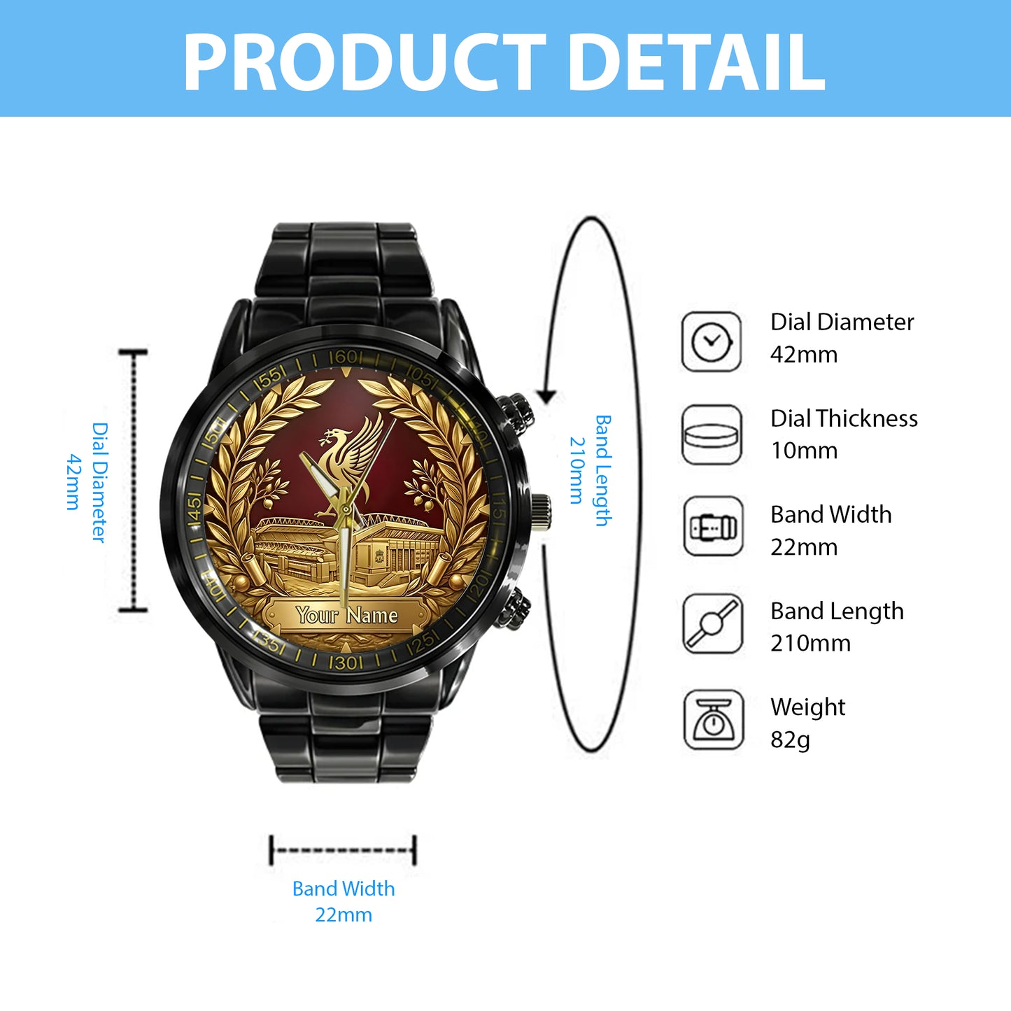 Personalized LFC Stadium Luxury Stainless Steel Watch