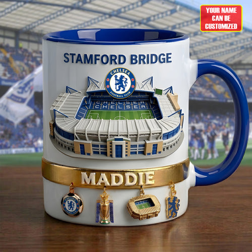 Chelsea FC Stadium Accent Mug , Cream Mug Gifts , Holiday Gifts