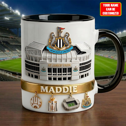 Personalized Newcastle FC Stadium Accent Mug , Cream Mug Gifts , Holiday Gifts
