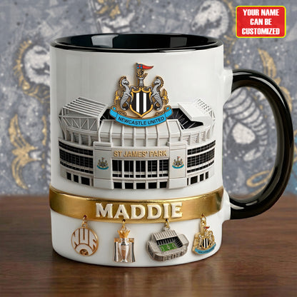 Personalized Newcastle FC Stadium Accent Mug , Cream Mug Gifts , Holiday Gifts