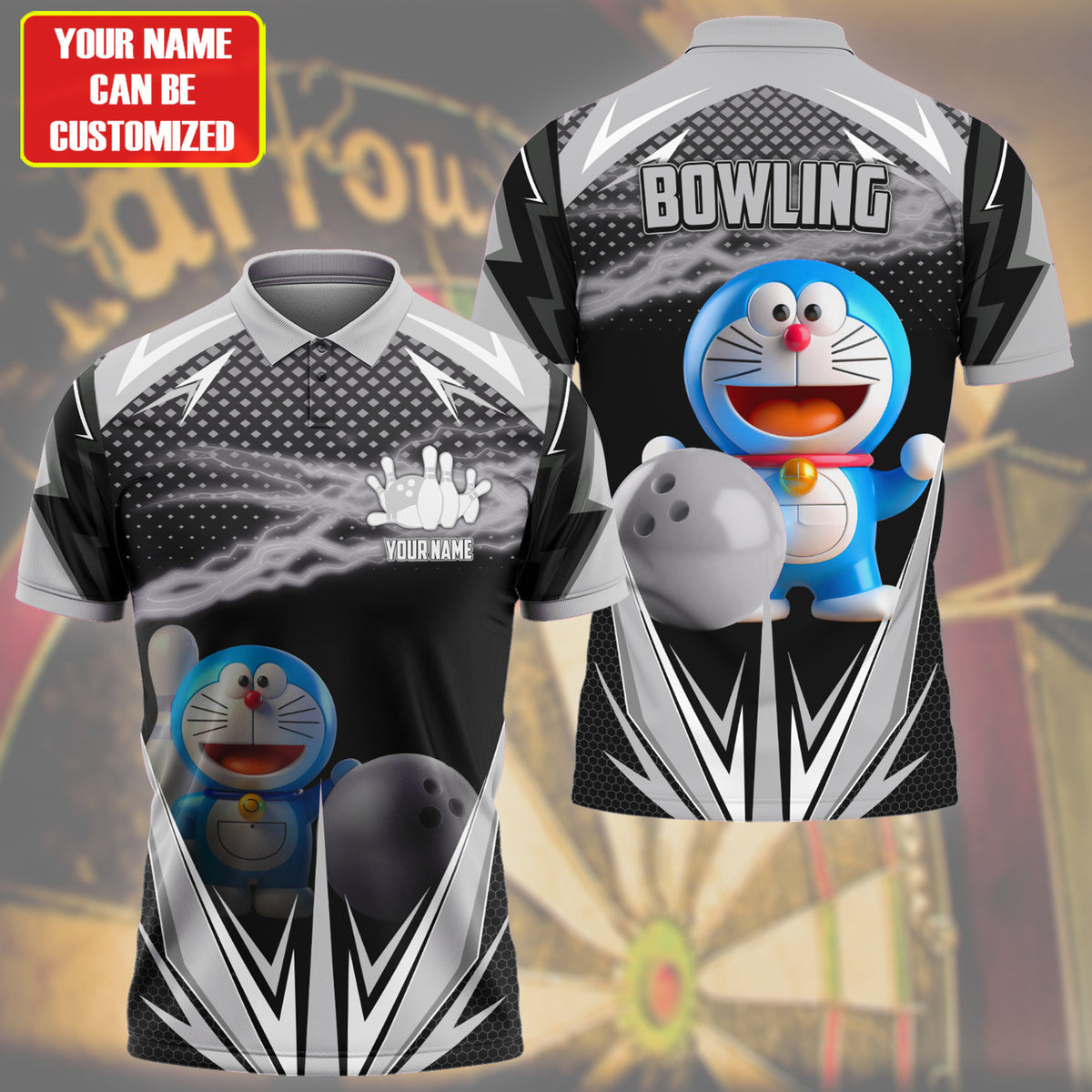 Personalized Name Drm Bowling Black Version All Over Printed Unisex Shirt Q260403