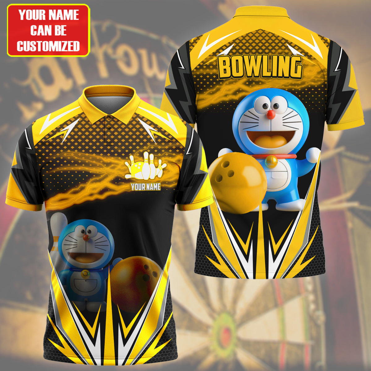 Personalized Name Drm Bowling Yellow Version All Over Printed Unisex Shirt Q260403