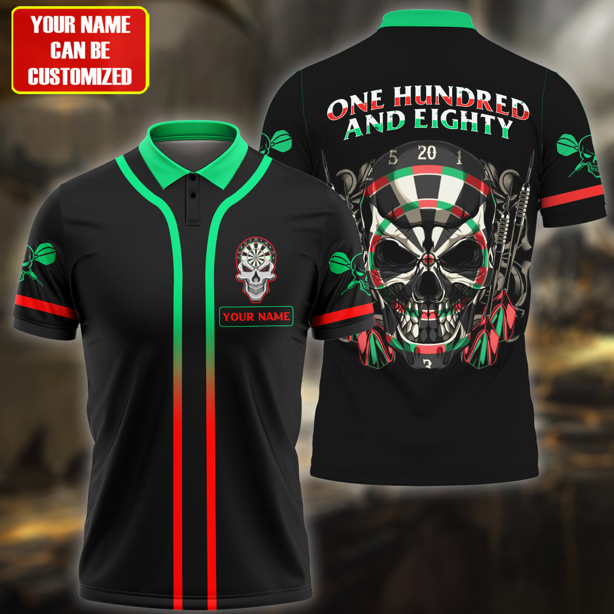 Personalized Name Skull Darts Funny All Over Printed Unisex Shirt Q260404