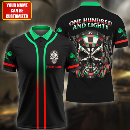 Personalized Name Skull Darts Funny All Over Printed Unisex Shirt Q260404