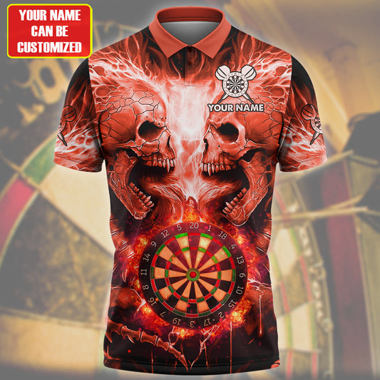 Personalized Name Skull Darts Red Version All Over Printed Unisex Shirt Q260405