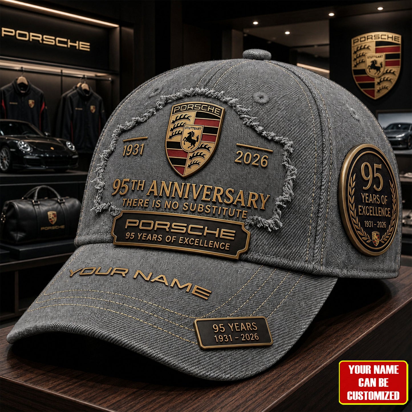 Personalized Pors 95TH Anniversary Denim Classic Cap (1931-2026)
