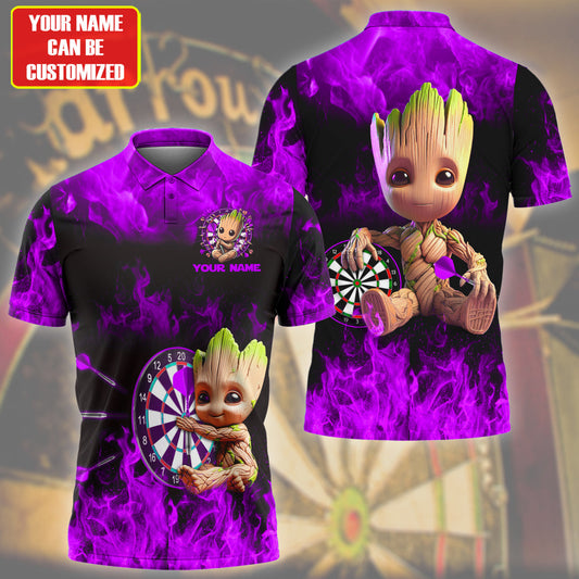 Personalized Name Gr Darts Fire Purple Version All Over Printed Unisex Shirt Q260604