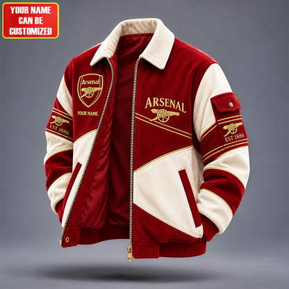 Personalized ARS EST 1886 Casual Zip Up Corduroy Jacket