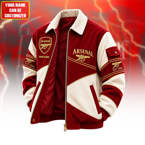 Personalized ARS EST 1886 Casual Zip Up Corduroy Jacket