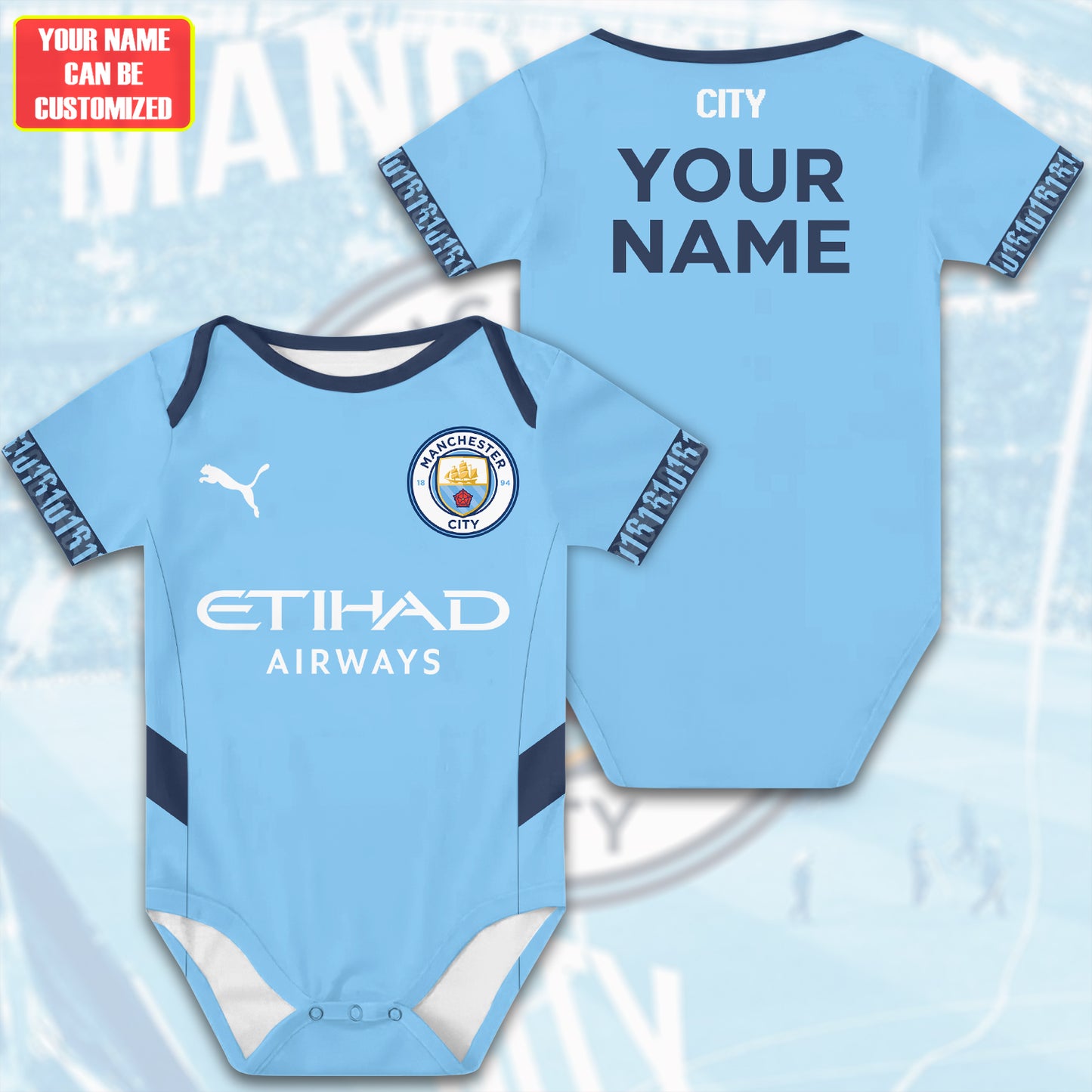 Customized Man City Soccer Jersey , Baby Rib Bodysuit Sizes