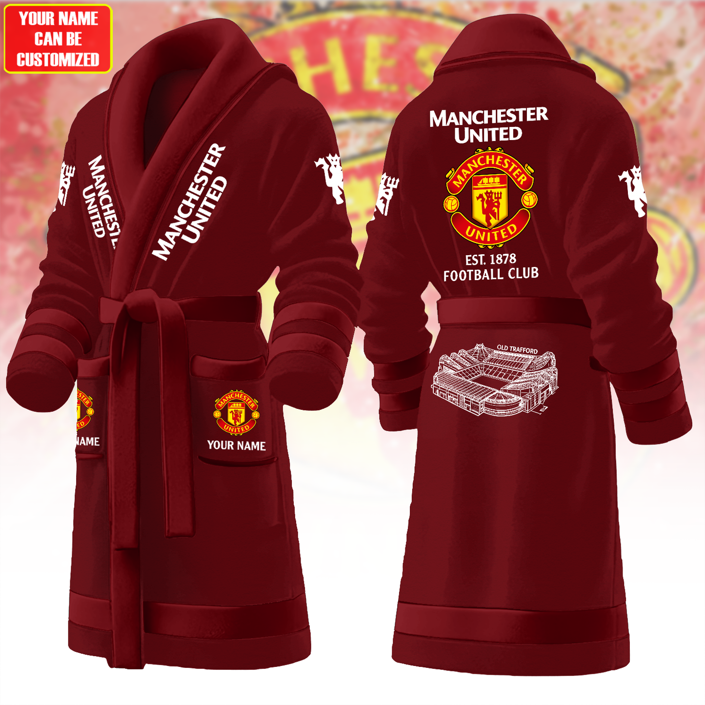 Personalized MU FC Stadium Fleece Bathrobe