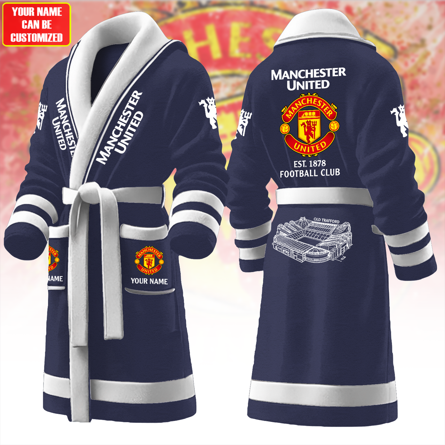Personalized MU FC Stadium Fleece Bathrobe