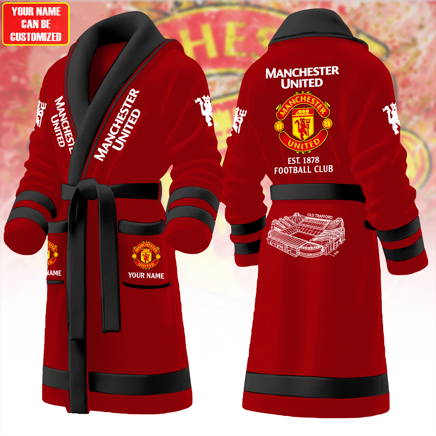 Personalized MU FC Stadium Fleece Bathrobe