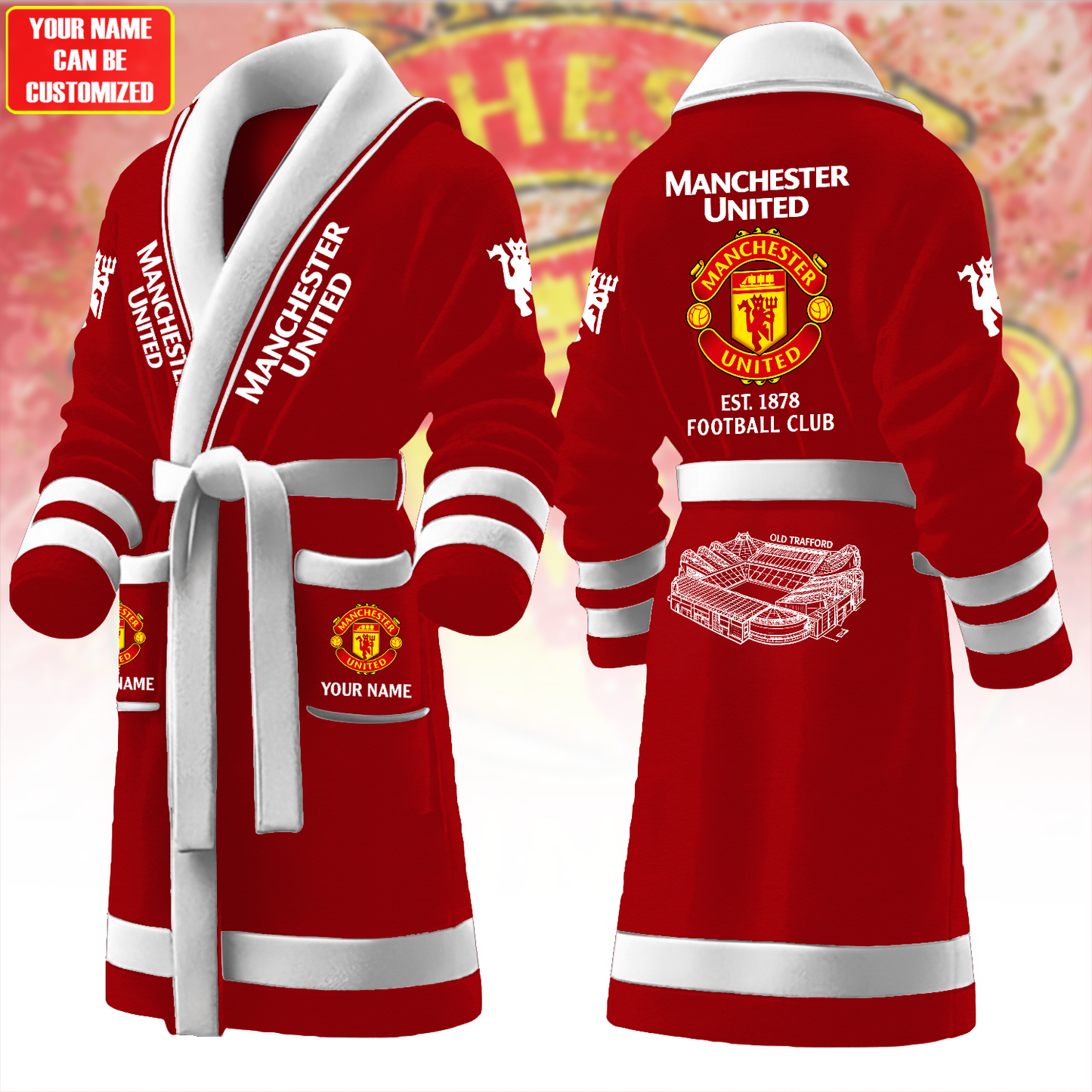 Personalized MU FC Stadium Fleece Bathrobe