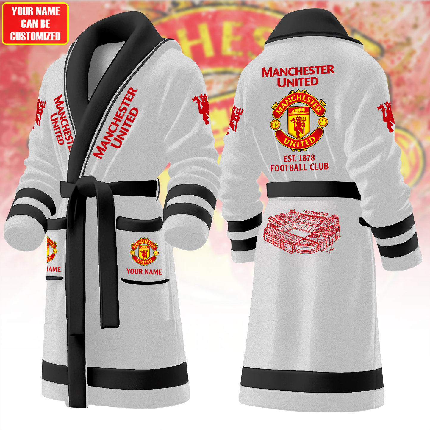 Personalized MU FC Stadium Fleece Bathrobe