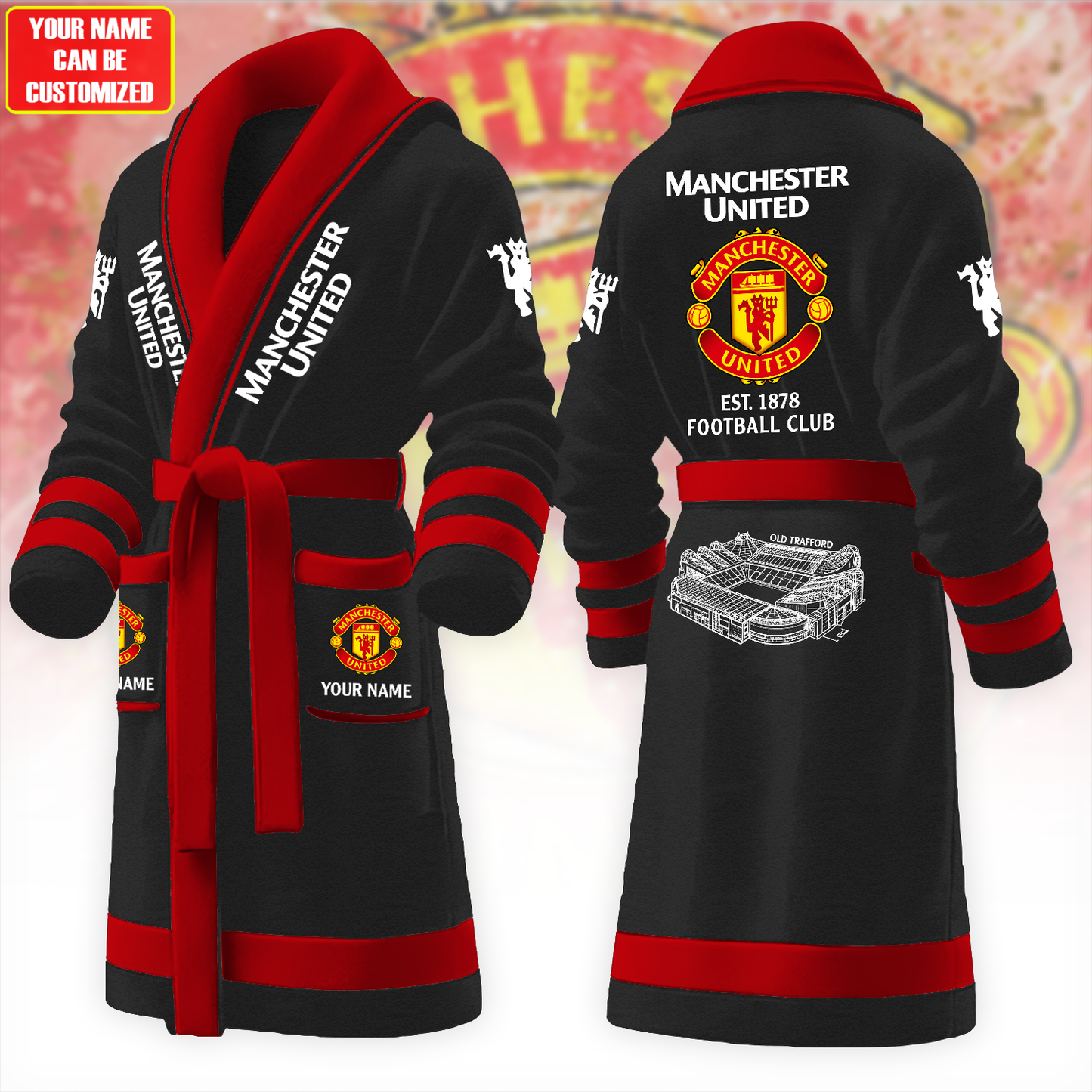 Personalized MU FC Stadium Fleece Bathrobe