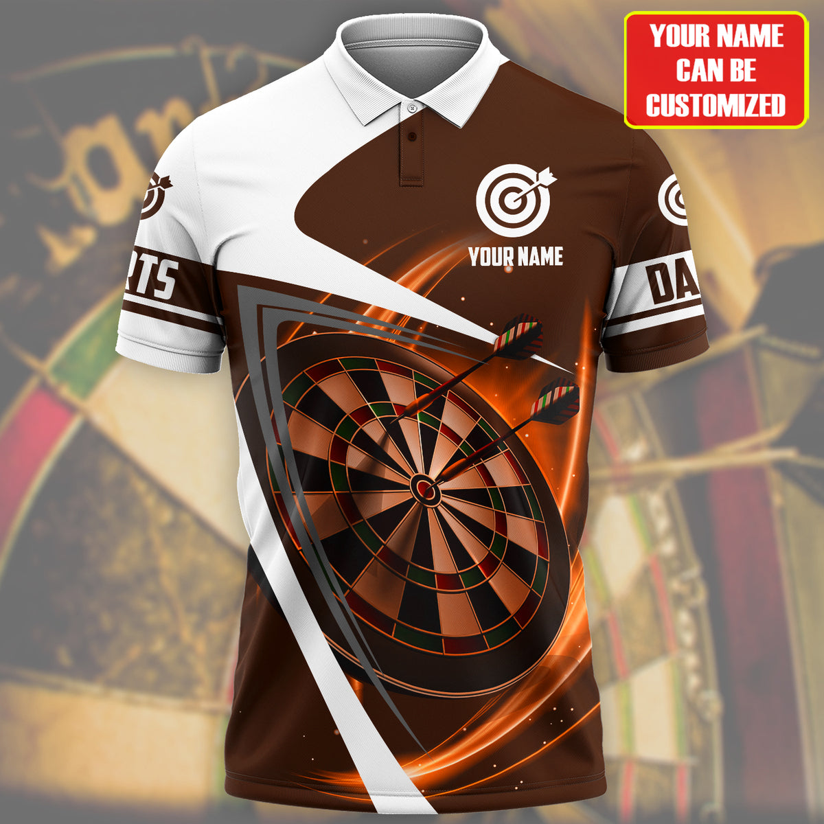Personalized Name Orange Darts Player All Over Printed Unisex Shirt Q270302