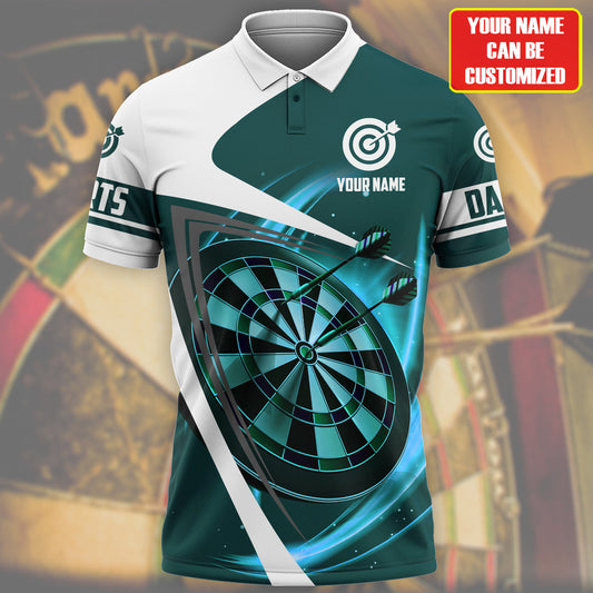 Personalized Name Teal Darts Player All Over Printed Unisex Shirt Q270302