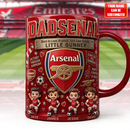 Arsenal Dad And Kids Coffee Mug - Personalized Gifts For Father's Day