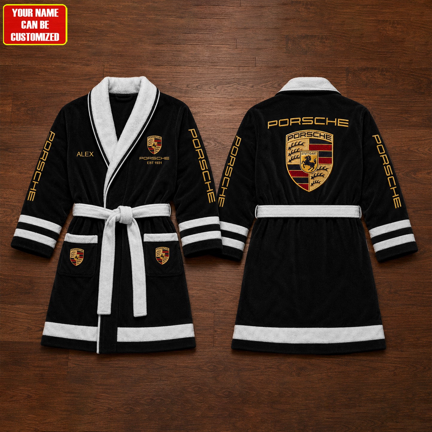 Personalized Pors EST 1931 Fleece Bathrobe