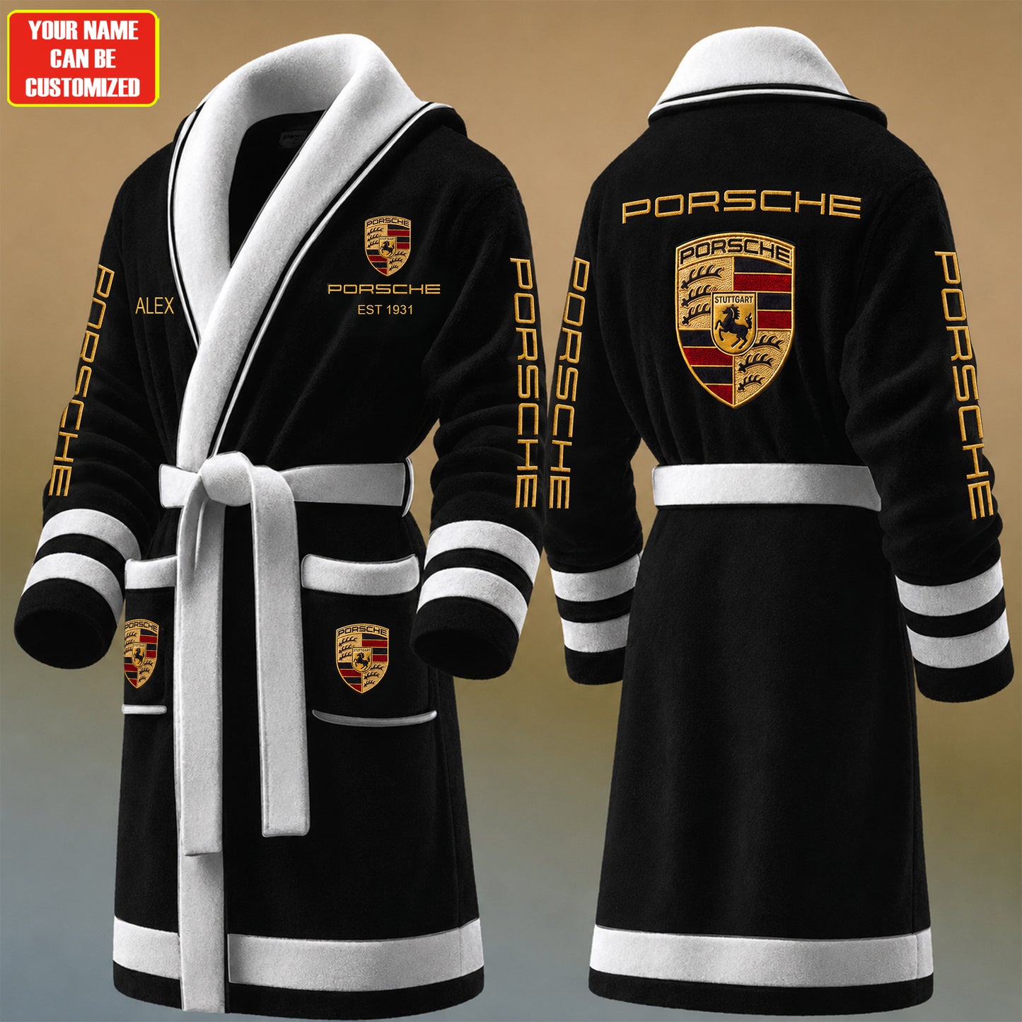 Personalized Pors EST 1931 Fleece Bathrobe