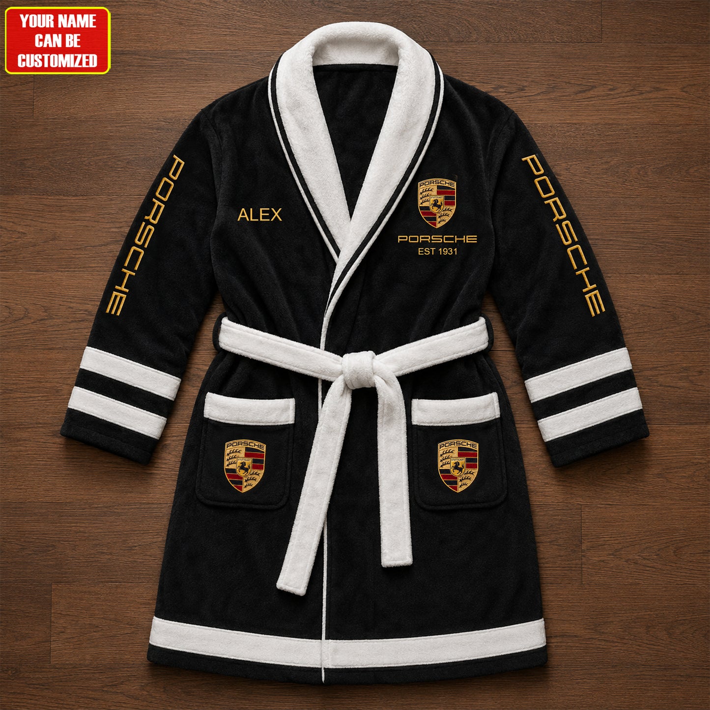 Personalized Pors EST 1931 Fleece Bathrobe