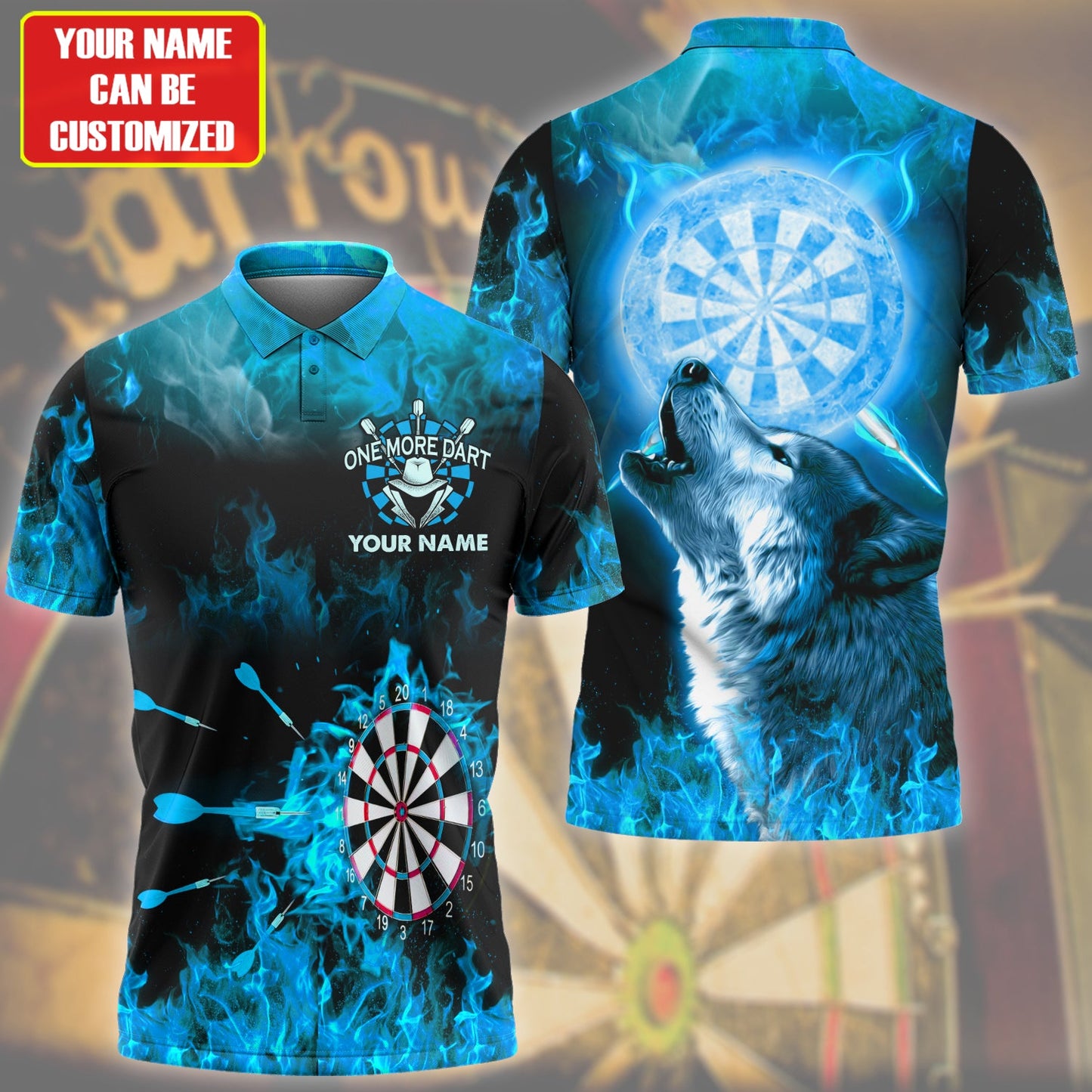 Personalized Name Wolf Darts Teal Version All Over Printed Unisex Shirt Q270609