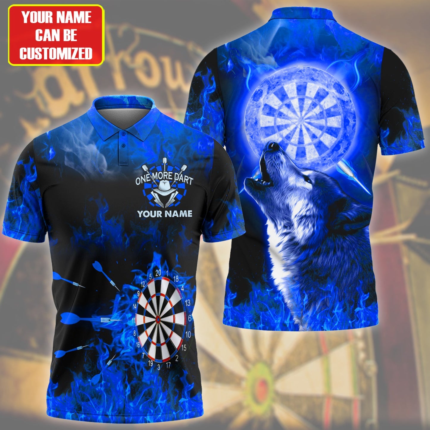 Personalized Name Wolf Darts Blue Version All Over Printed Unisex Shirt Q270609
