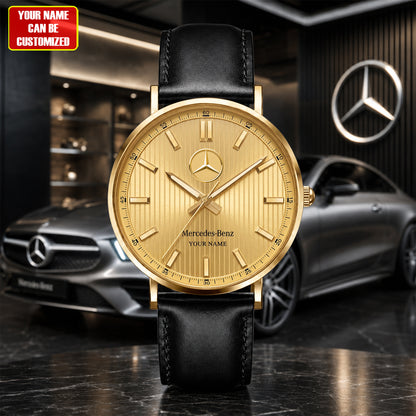 Personalized Merc Wall Luxury Classic Leather Watch