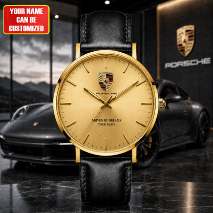 Personalized Pors Driven By Dreams 2026 Leather Watch