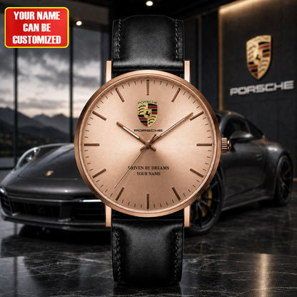 Personalized Pors Driven By Dreams 2026 Leather Watch