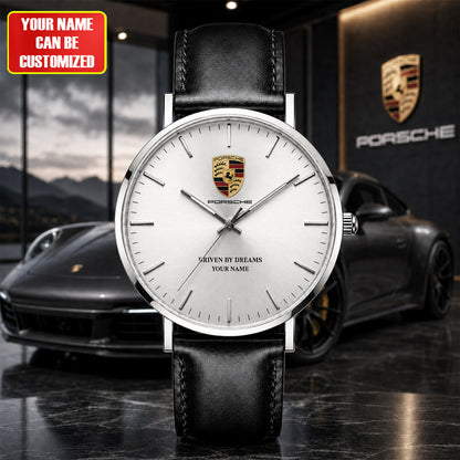 Personalized Pors Driven By Dreams 2026 Leather Watch