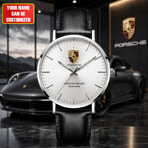 Personalized Pors Driven By Dreams 2026 Leather Watch