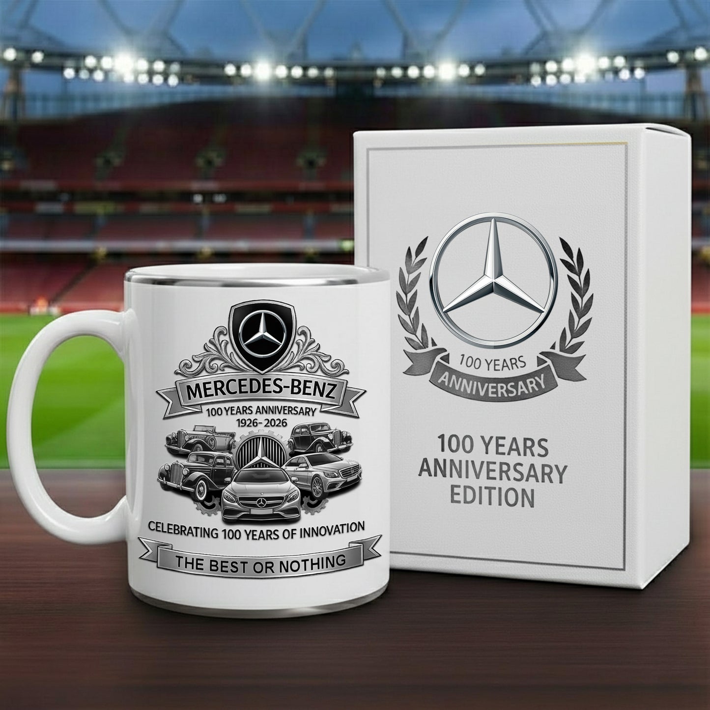 Merc 100 Years Anniversary Edition Accent Mug , Cream Mug Gifts , Holiday Gifts