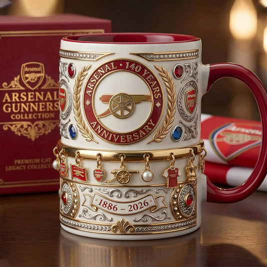 Personalized Arsenal 140 Years Anniversary Accent Mug , Cream Mug Gifts , Holiday Gifts